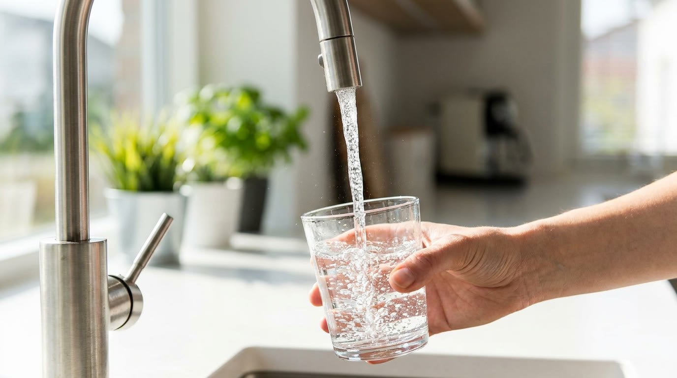 Technicien Aquatycia réalisant un prélèvement d'eau sur site en Île-de-France